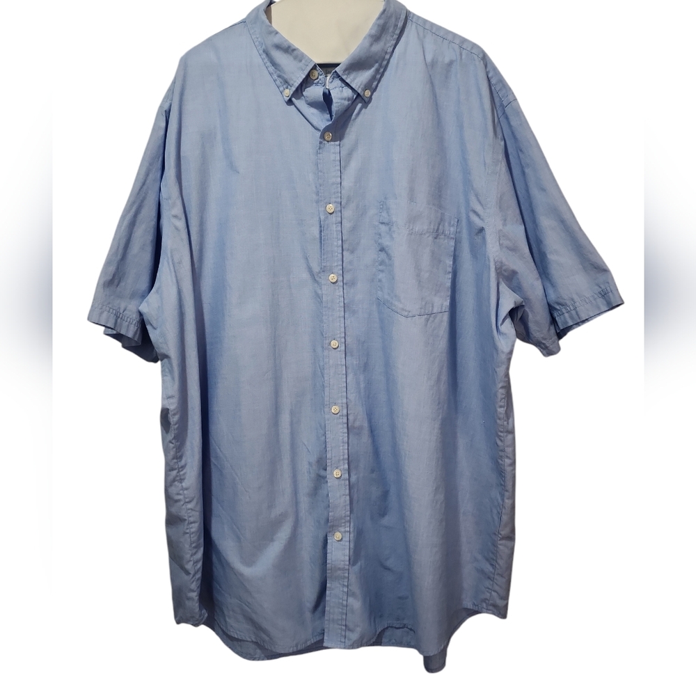 Croft and Barrow Men's 3XLTALL button up blue shirt with collar shirt sleeve